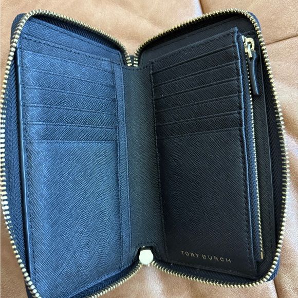 Tory Burch Black and Gold Wallet - Picture 2 of 10